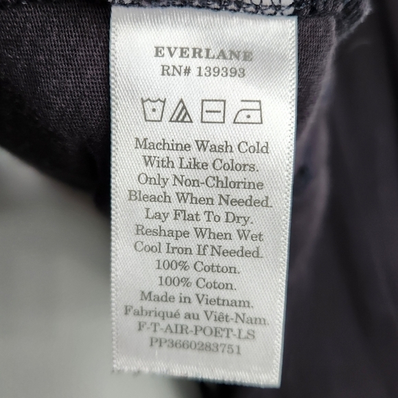 Everlane The Air Poet Black 3/4 Sleeve Crewneck Tee Shirt Size S - Picture 11 of 12